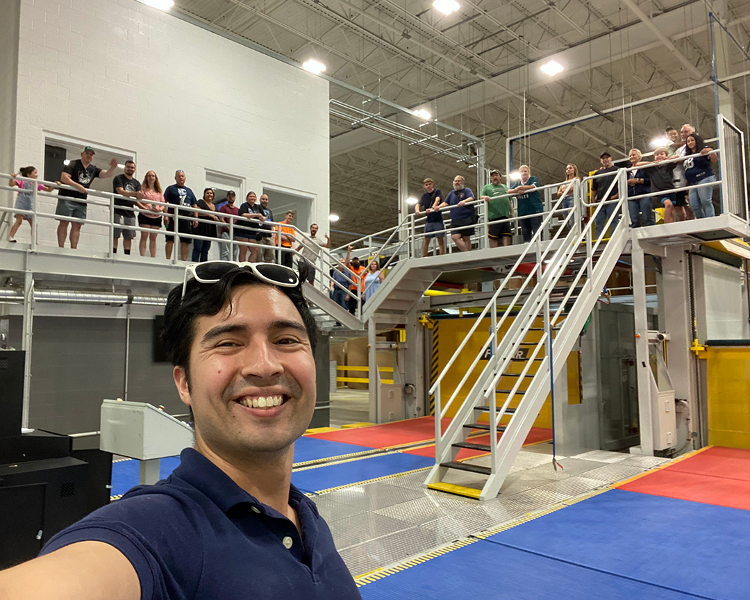 An employee in Atglen PA takes a selfie on Friends & Family day.