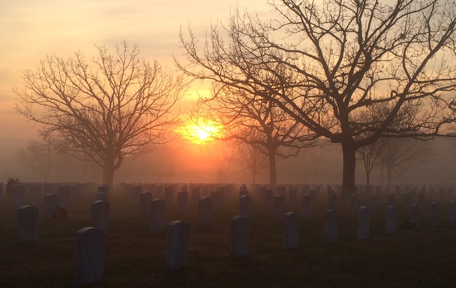 Arlington National Cemetery at sunrise.