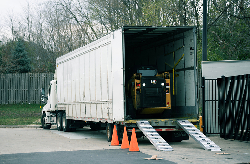 forklift inside a truck