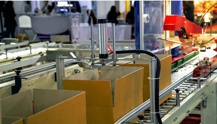 boxes on a conveyor belt