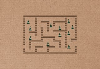 2R cover: cardboard maze with green cones