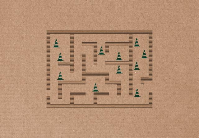 2R cover: cardboard maze with green cones