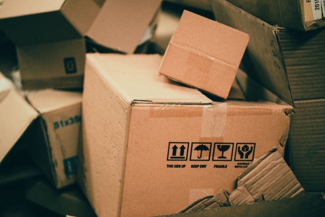 Corrugated boxes ready for recycling