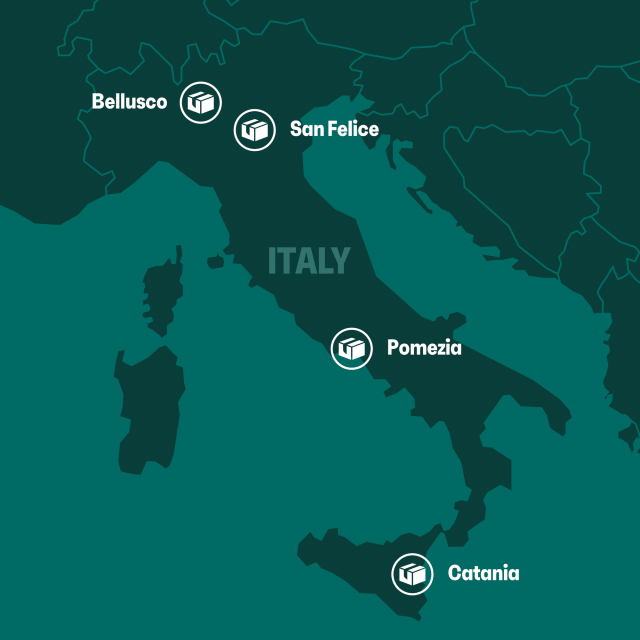 Italy map - square