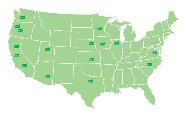Recycling NA Plants Map