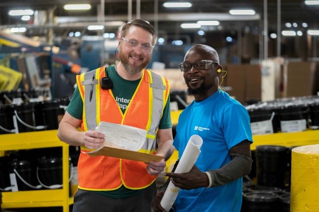 Employees smiling