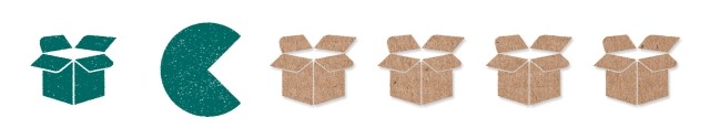 pac-man chomping boxes and turning them green